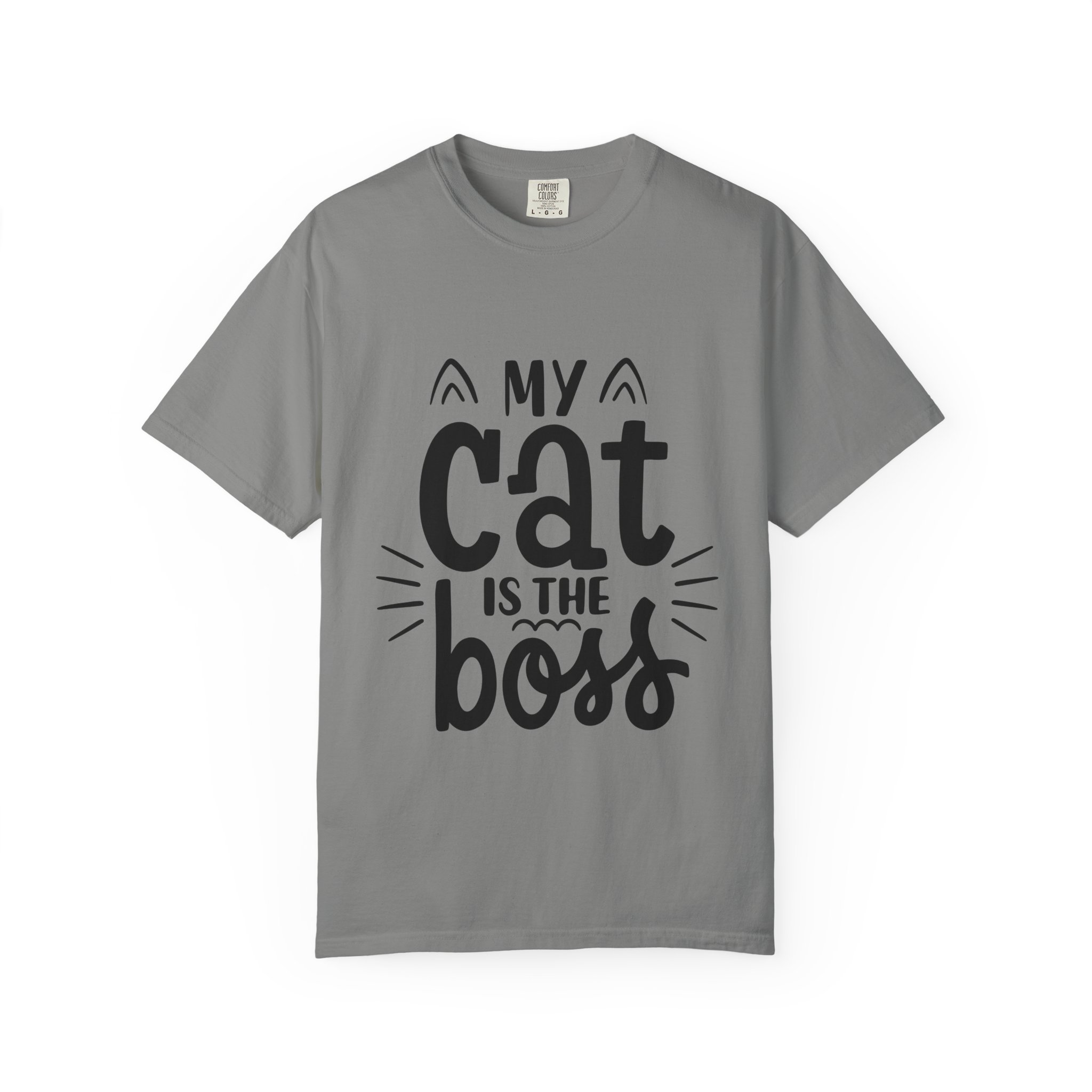 Upload - 5.3.Cat Lover's Unisex Garment-Dyed T-Shirt - 'My Cat is The Boss' - Image 5