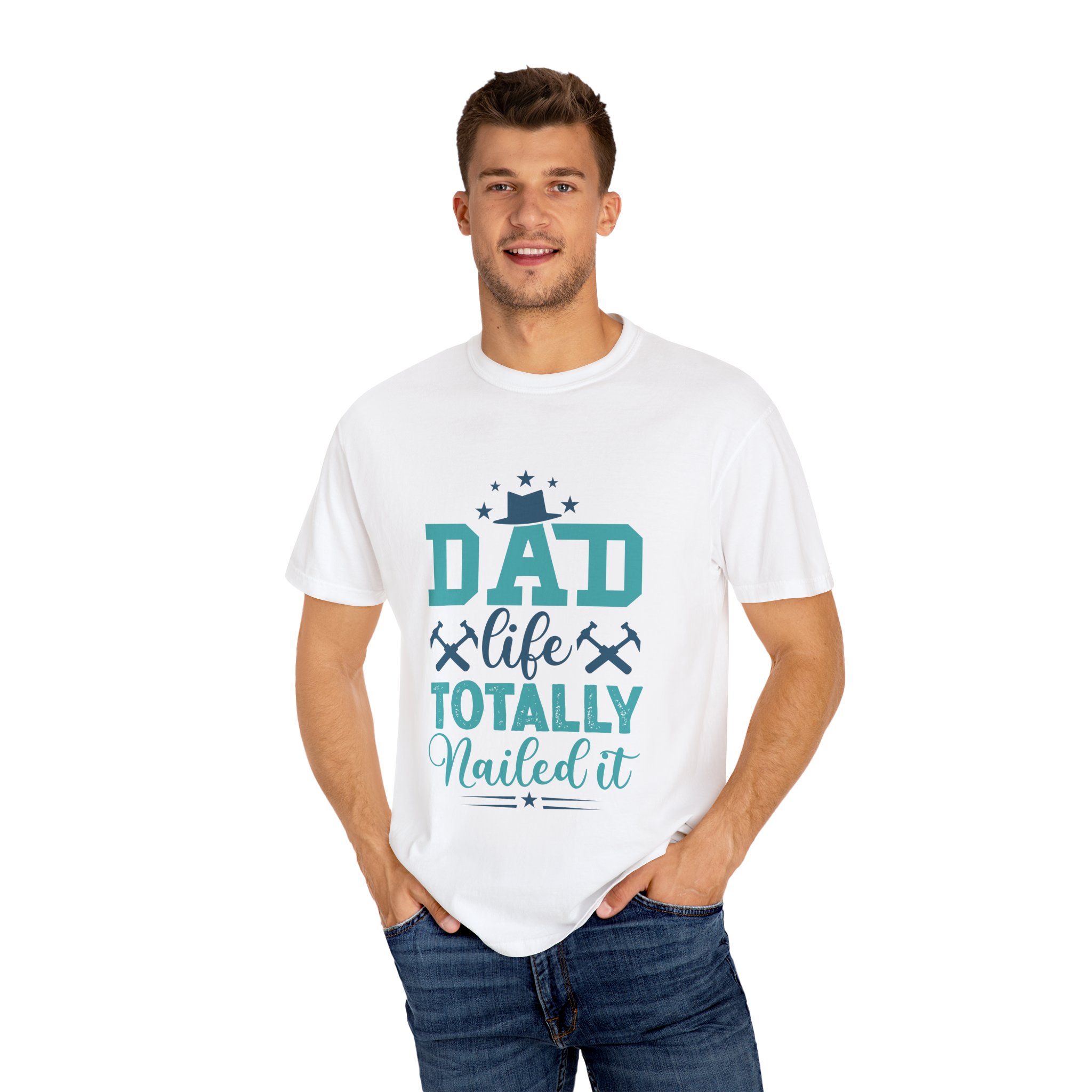 Upload - 10.14.Dad Life T-Shirt - Totally Nailed It - Unisex Garment-Dyed Tee - Image 4