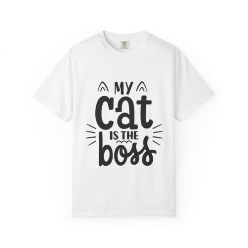 Upload - 5.3.Cat Lover's Unisex Garment-Dyed T-Shirt - 'My Cat is The Boss'