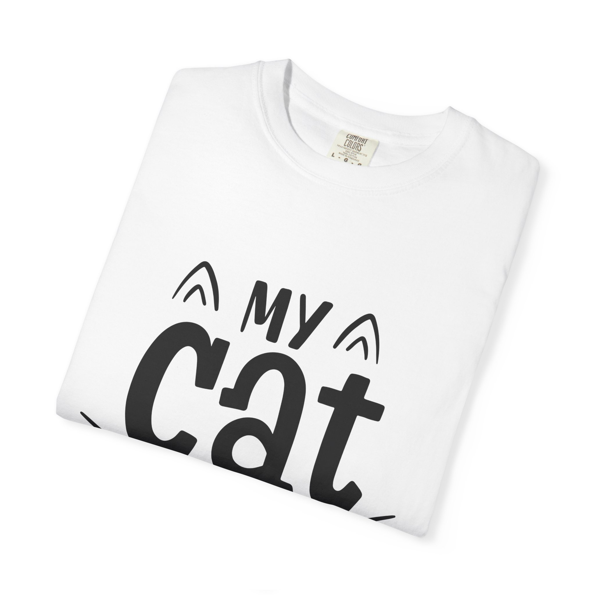Upload - 5.3.Cat Lover's Unisex Garment-Dyed T-Shirt - 'My Cat is The Boss' - Image 3