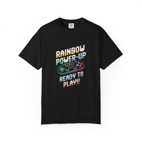 Rainbow Gamer T-shirt - Unisex Garment-Dyed Tee, Fun Graphic Tee, Video Game Shirt, Colorful Gaming Apparel